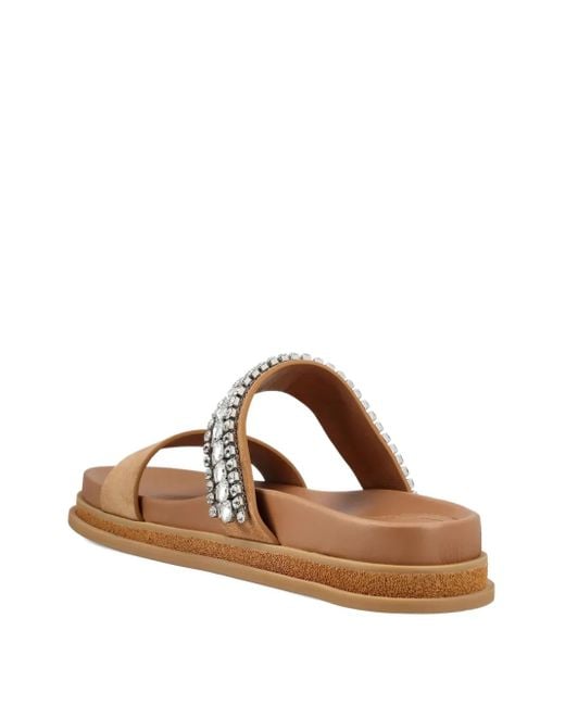 Sandalias planas con detalles de cristal Jimmy Choo de color White