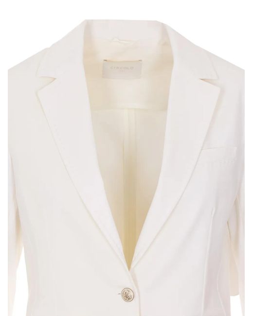 Circolo 1901 White Single-Breasted Blazer