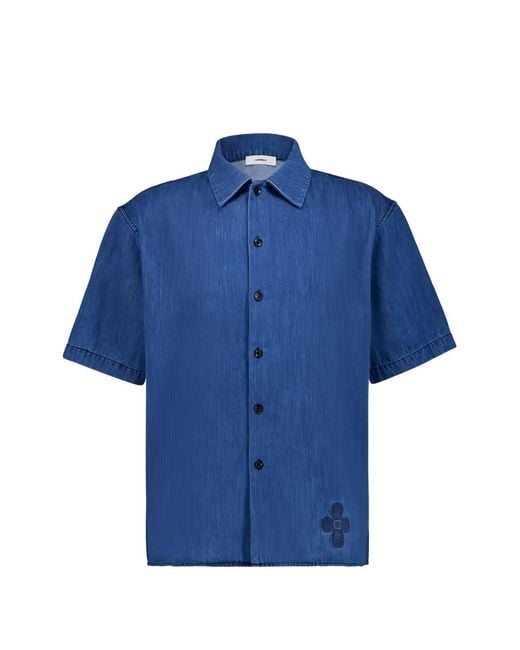 Commas Gestreept Overhemd in het Blue voor heren