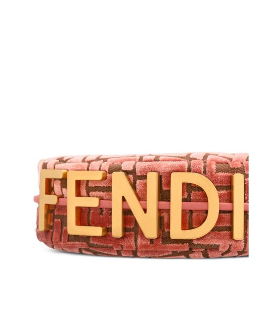 Fendi Orange Mini Graphy Jacquard Velvet Tote Bag