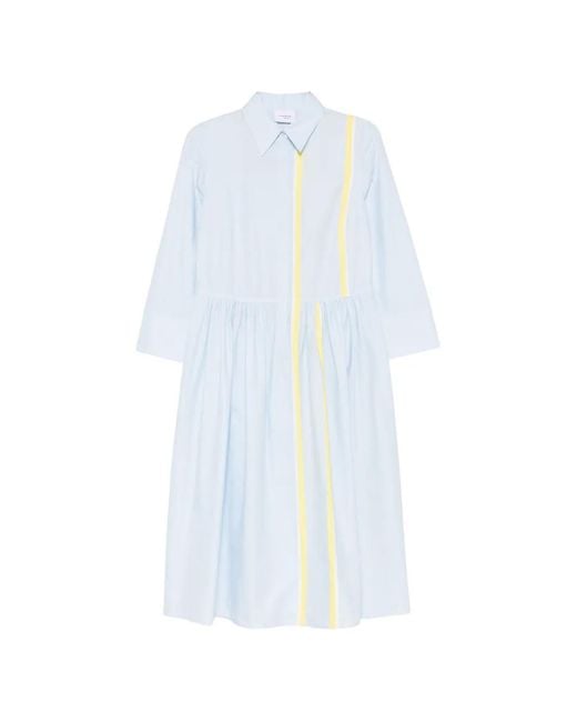 Akris Punto White Robe À Détails Rayés