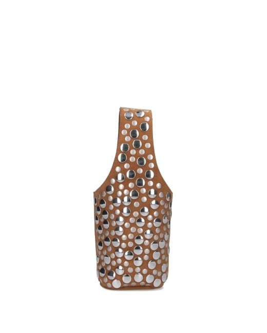 Khaite Livia Suède Bucket-Tas Met Studs in het Metallic