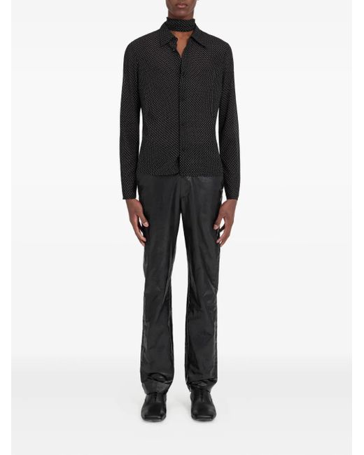 MM6 by Maison Martin Margiela Black Polka-Dot Long-Sleeved Shirt for men