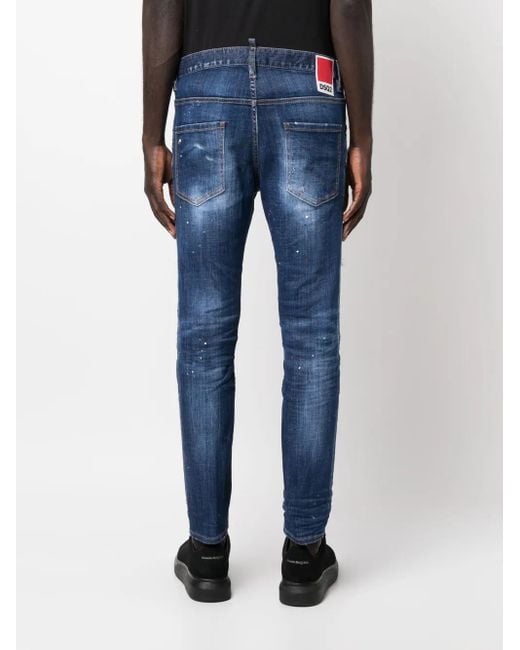 Jean À Effet Usé DSquared² pour homme en coloris Blue