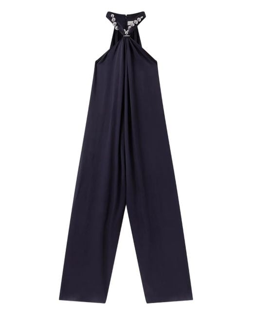 Stella McCartney Blue Ball-Chain Halterneck Jumpsuit