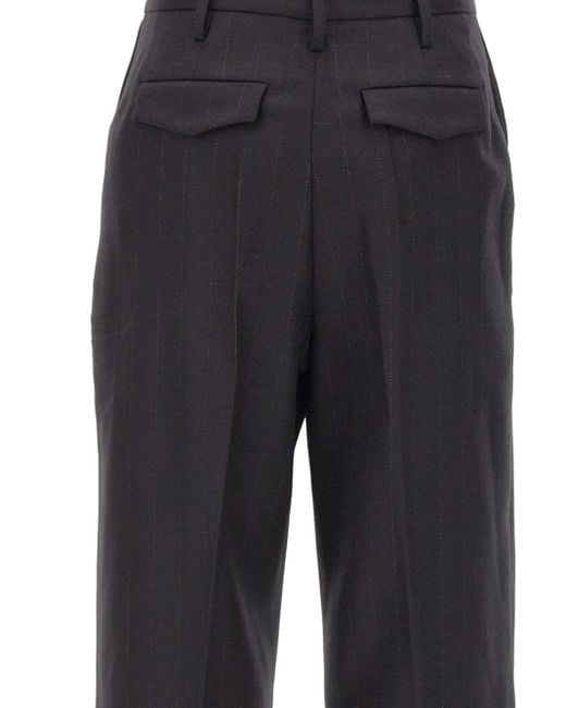 Herskind Blue Pinstripe Wool Trousers