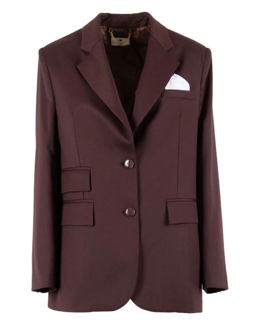 Elisabetta Franchi Brown Single-Breasted Blazer