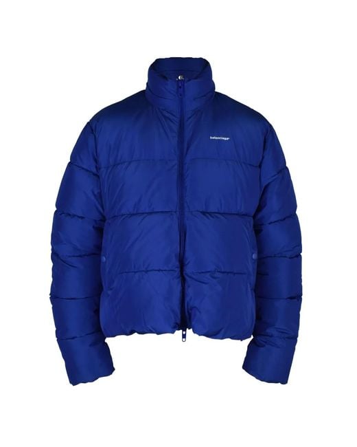 Balenciaga Blue Quilted Logo Jacket for men