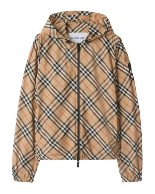 Burberry Brown Salcombe Check Zip Track Jacket