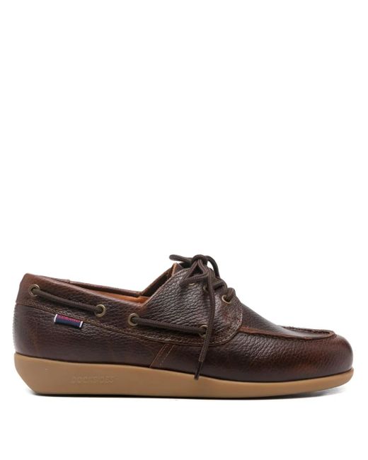 Sebago Brown Gary Jobson Leather Lace-Up Boat Shoes for men