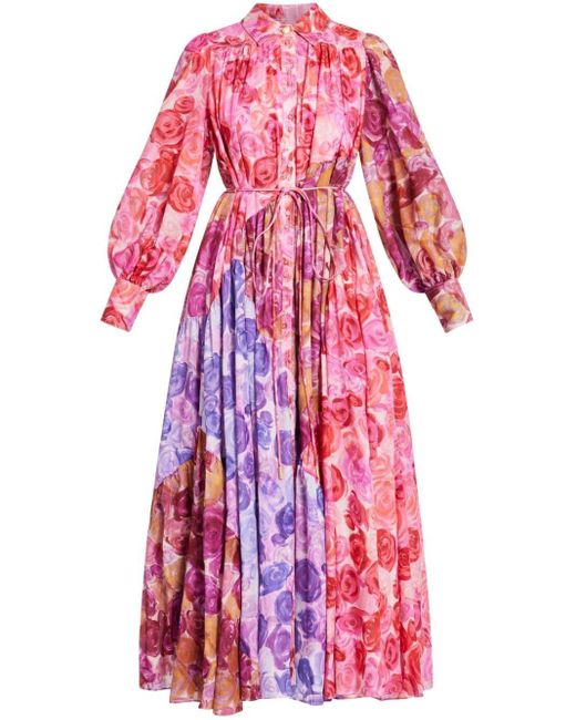 Aje. Red Collisions Floral-print Maxi Dress