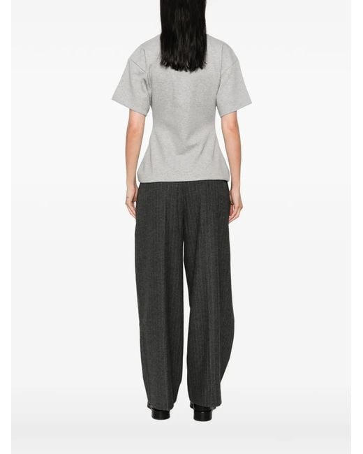 LA PISCINE Gray Fitted Short-Sleeve T-Shirt