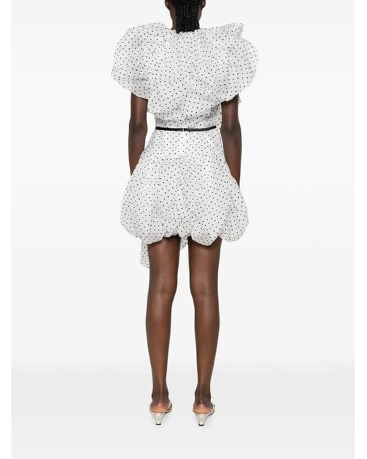 Viktor & Rolf White Pumpkin Polka-Dot Mini Dress