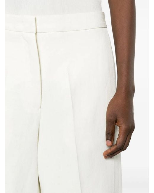 Fabiana Filippi White High-Waist Wide-Leg Trousers