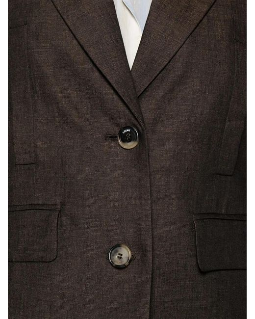 Loewe Black Single-Breasted Linen Blazer