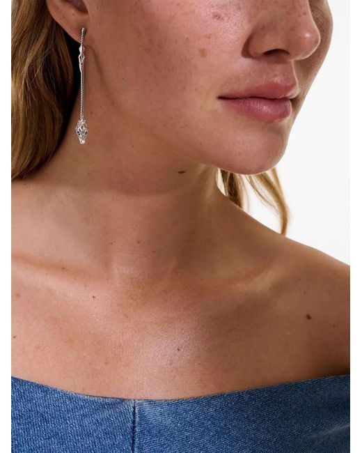 John Hardy White Naga Sterling- Drop Earrings