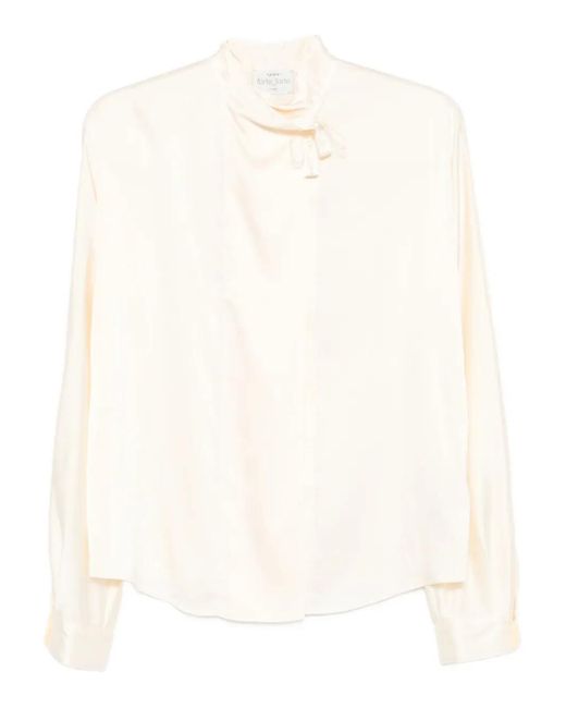 Forte_forte White High-Neck Blouse