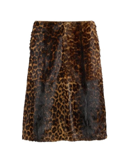 Gonna Midi Leopardata di AMI in Brown