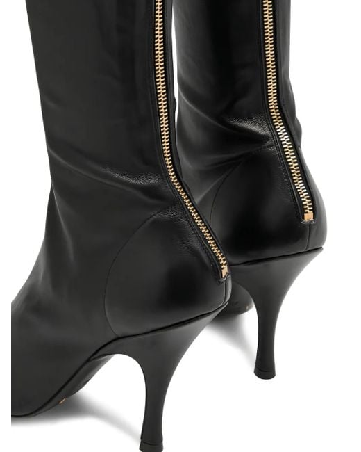 Khaite Black Eva Overknee-Stiefel Mit Reißverschlussdetail 100Mm