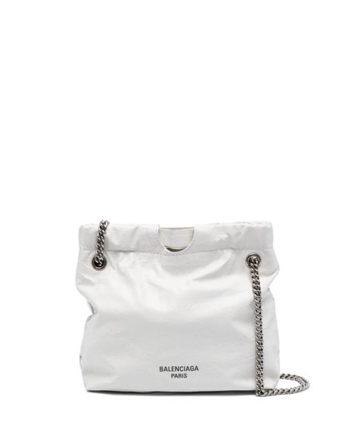 Bolso shopper XS Crush Balenciaga de color White