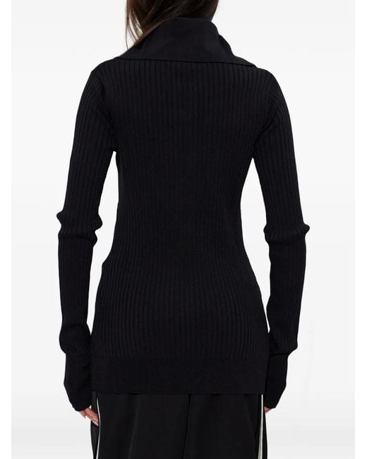 Entire studios Button-Up Polotop in het Black