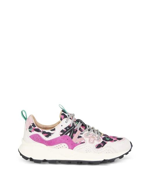 Flower Mountain Pink Yamano 3 Leopard-Print Sneakers