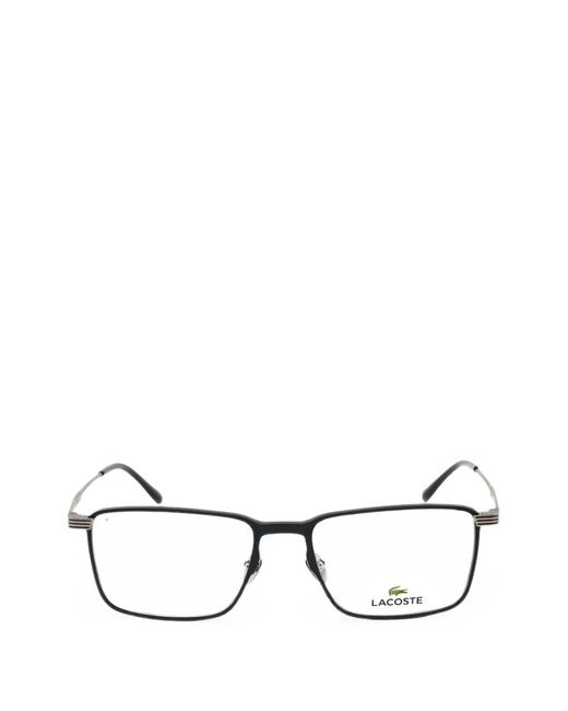 Lacoste Black Rectangle-Frame Glasses for men