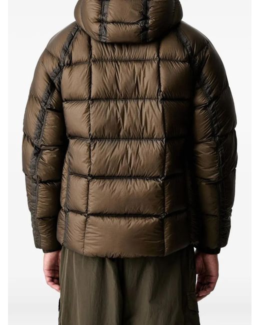 C P Company Brown D.D. Shell Hooded Puffer Jacket for men