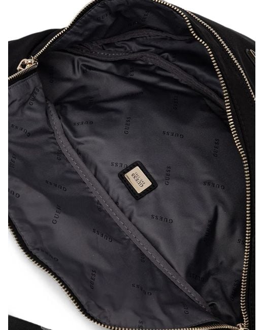 Guess Black Logo-Plaque Zip-Fastening Belt Bag