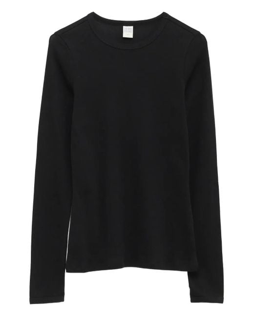 Flore Flore Katoenen T-Shirt Met Lange Mouwen in het Black