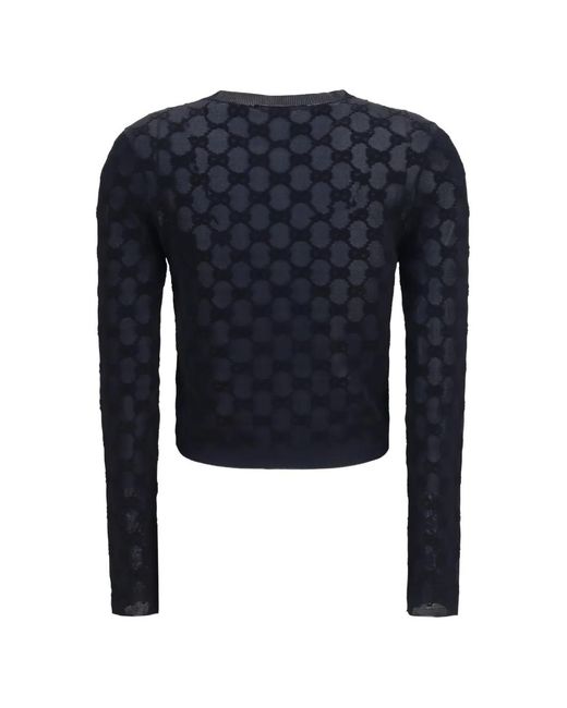 Gucci Blue Gg Monogram-Pattern Cardigan