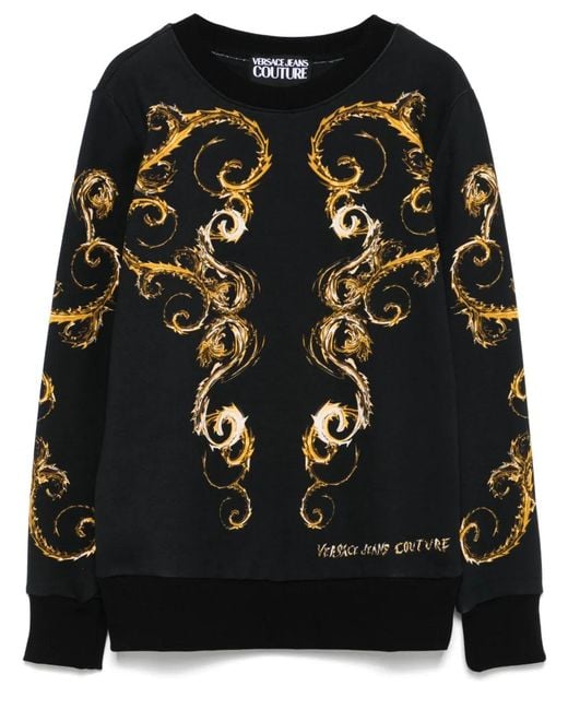 Versace Jeans Couture Black Barocco-Print Sweatshirt