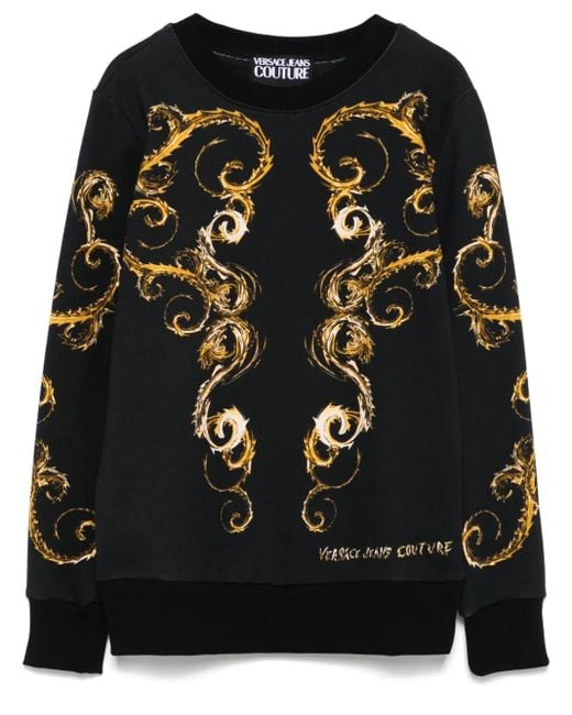 Versace Jeans Couture Black Barocco-Print Sweatshirt