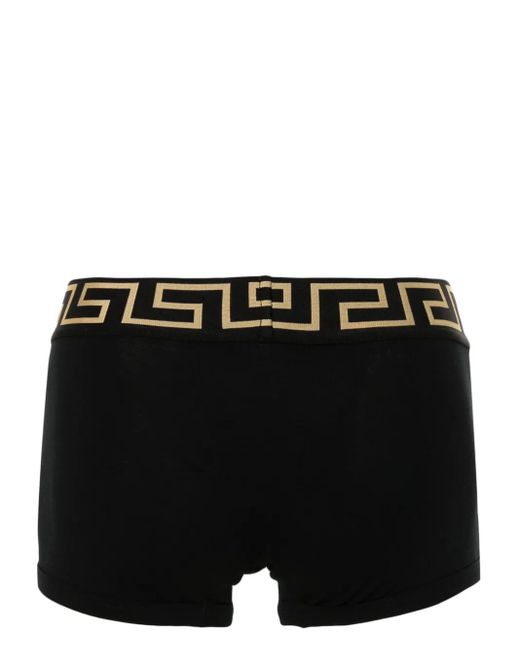 Versace Black Greca Border Low Rise Boxer Trunks for men