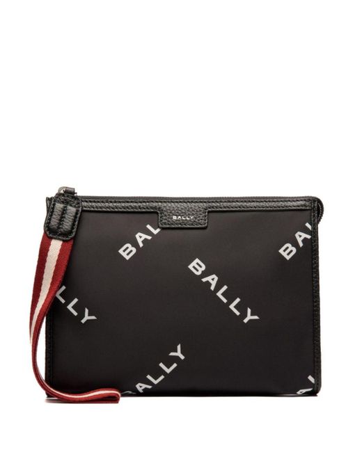 Bally Black Logo-print Clutch Bag for men
