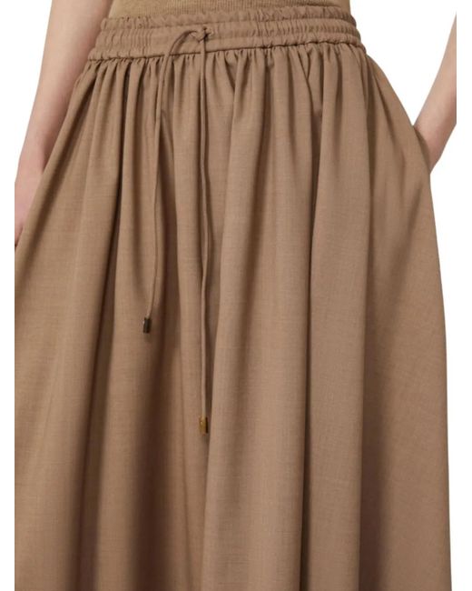 Max Mara Brown Drawstring Elasticated Skirt