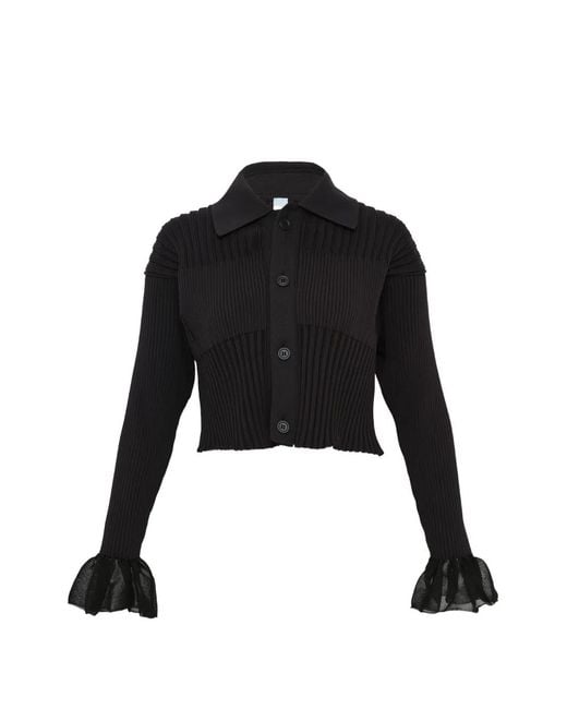 CFCL Black Ruffled Knit Cardigan