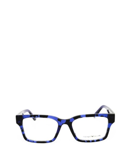 Emporio Armani Multicolor Tortoiseshell-Effect Rectangle-Frame Glasses for men