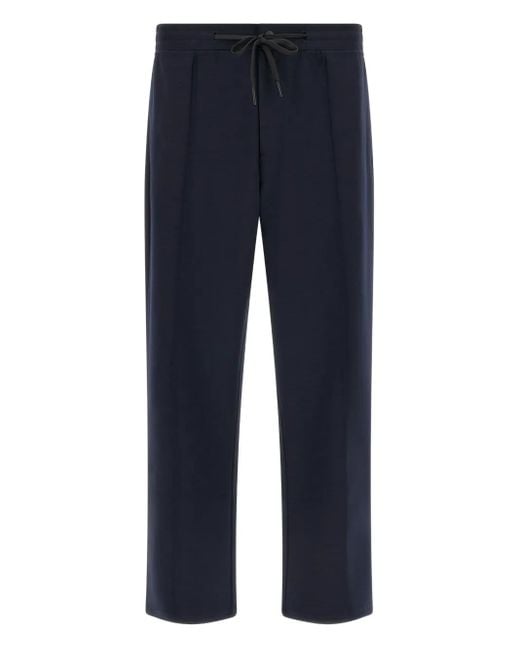 Boggi Blue Drawstring Wool Trousers for men