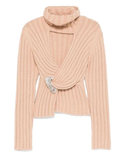 Area Natural Twisted Roll-Neck Sweater