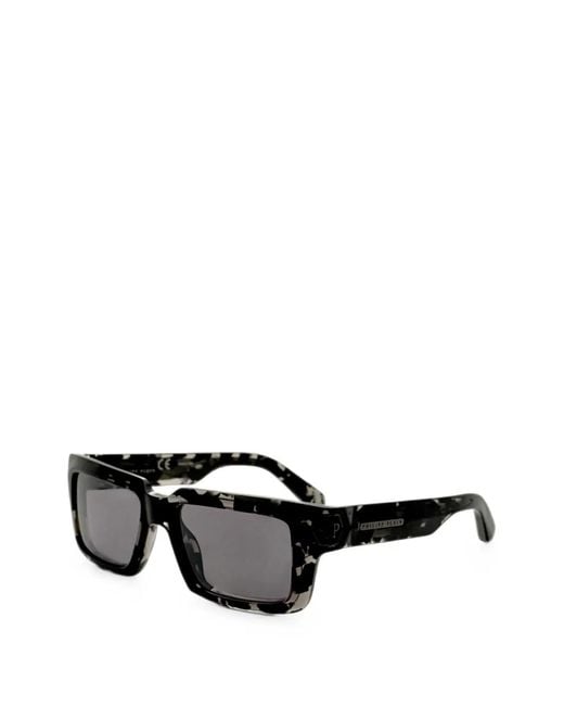 Philipp Plein Black Tortoiseshell-Effect Square-Frame Sunglasses for men