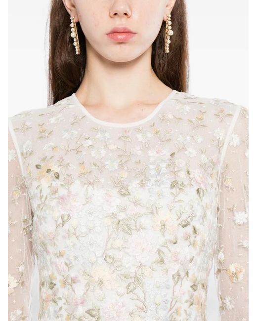 Needle & Thread White Garden Rose Ankle Gown