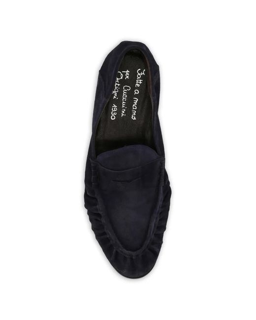 Ortigni Blue Ruched Penny Loafers for men