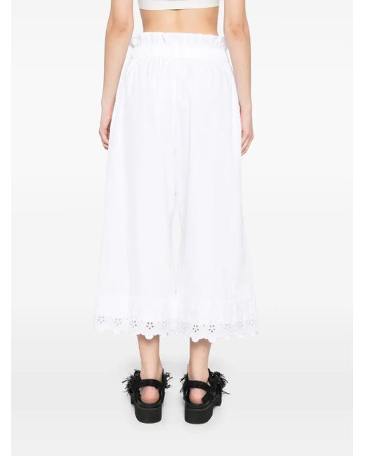 Pantaloni Crop Con Ruches di Simone Rocha in White