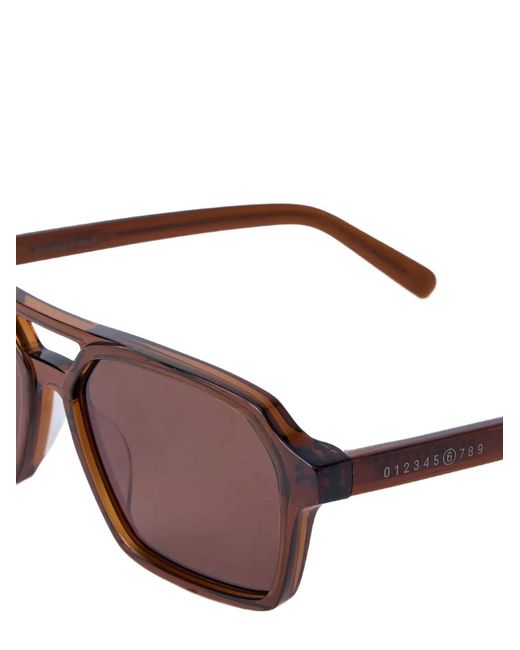Retrosuperfuture Brown Geometric-Frame Sleek-Lens Sunglasses