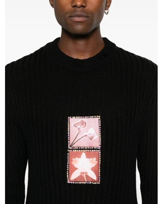 M I S B H V Black X Robert Mapplethorpe Foundation Lily Orchid Jumper for men