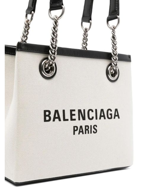 Balenciaga White Duty Free Small Canvas Tote Bag
