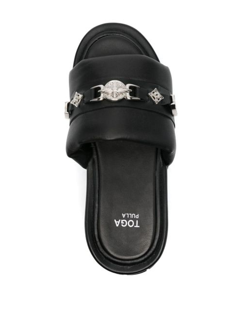 Toga Black Stud-embellished Flatform Sandals