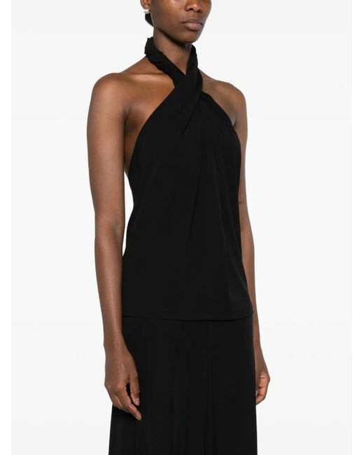 Totême Black Twisted Halterneck Top