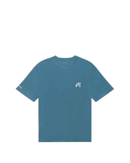 Malbon Golf Blue Bermuda Tee Logo-Embroidered T-Shirt for men